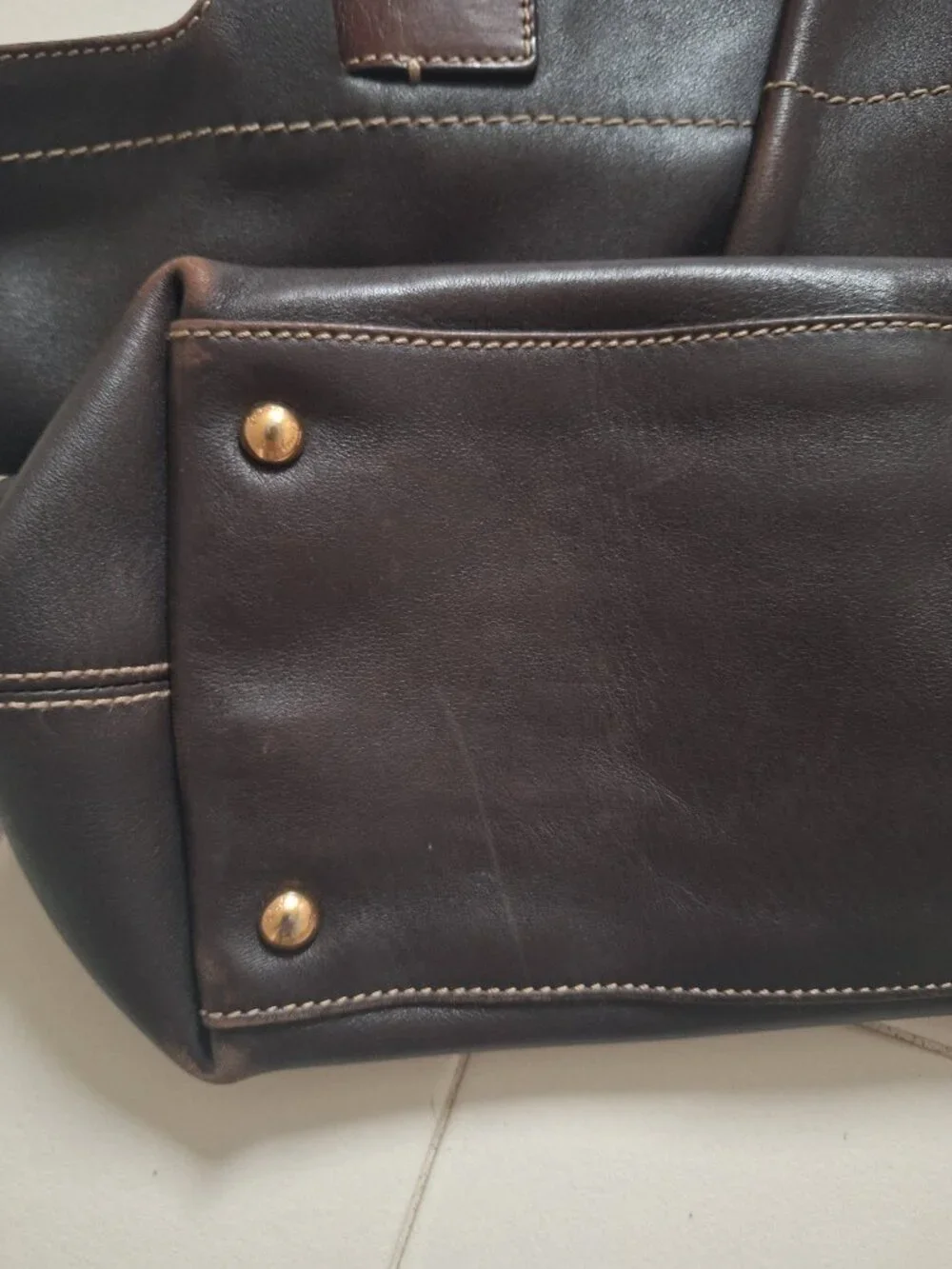Vintage Ferragamo Brown leather bag